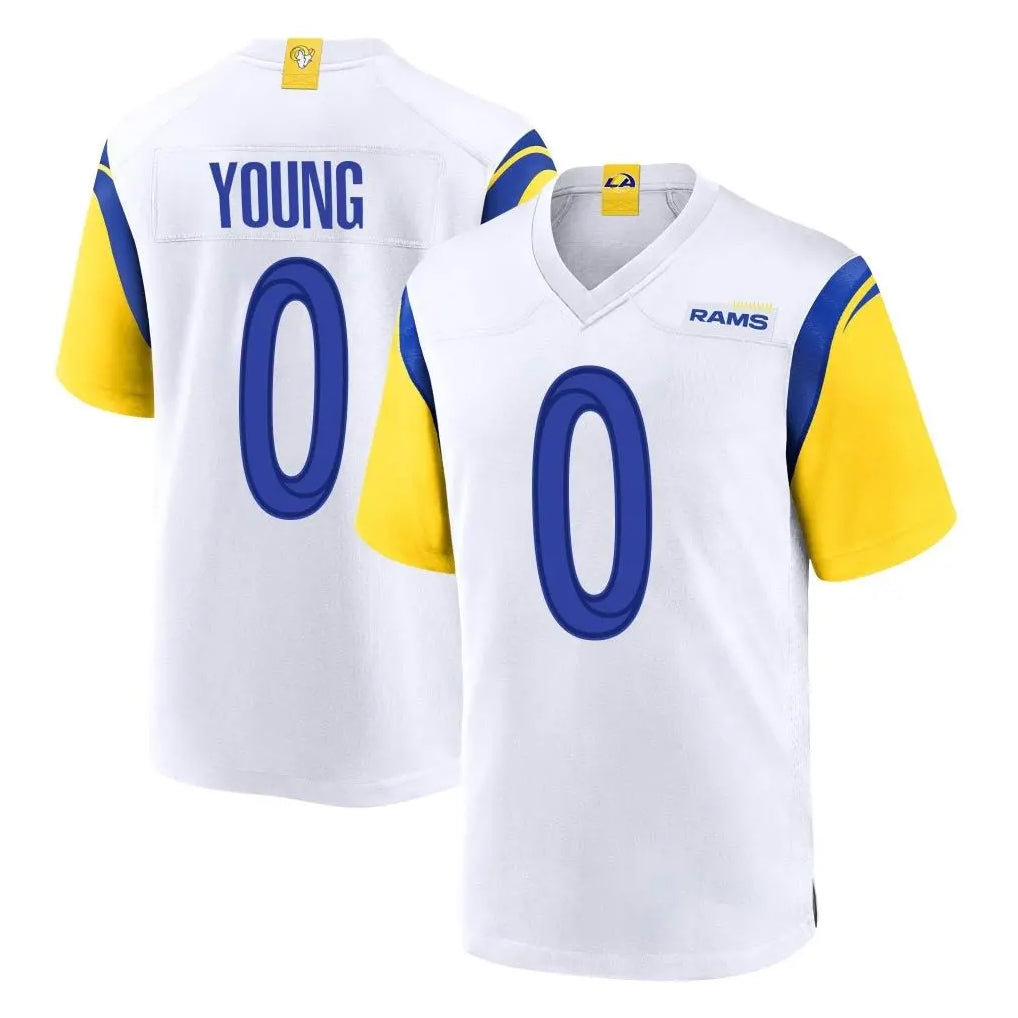 Parkc LA.Rams #0 Byron Young Player White Home Game Stitched Jerseys