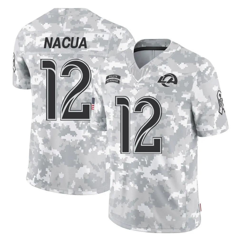 Parkc LA.Rams #12 Puka Nacua Player Arctic Camo Salute To Service Limited Game Stitched Jerseys