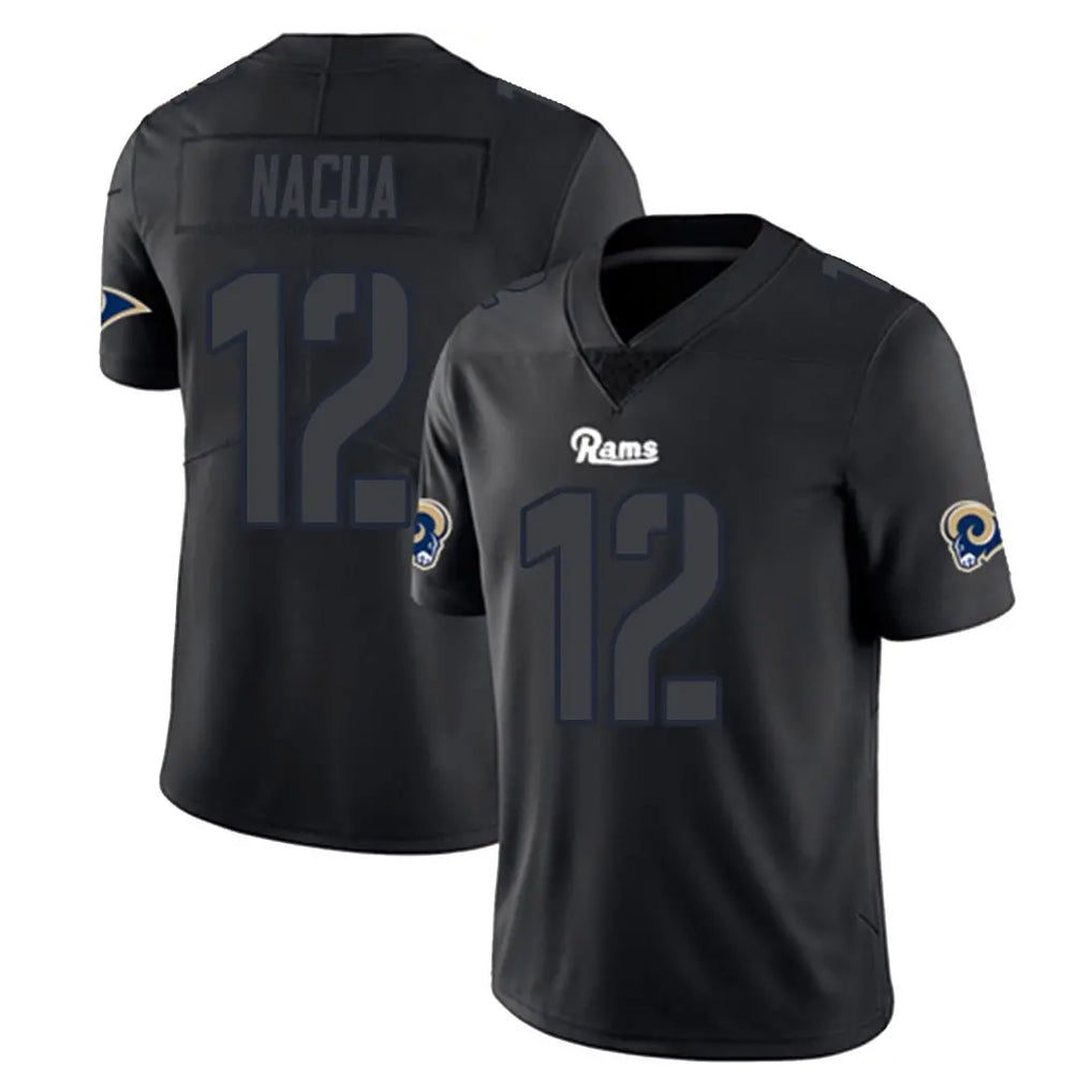 Parkc LA.Rams #12 Puka Nacua Player Black Impact Limited Home Game Stitched Jerseys