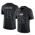 Parkc LA.Rams #12 Puka Nacua Player Black Limited Reflective Home Game Stitched Jerseys