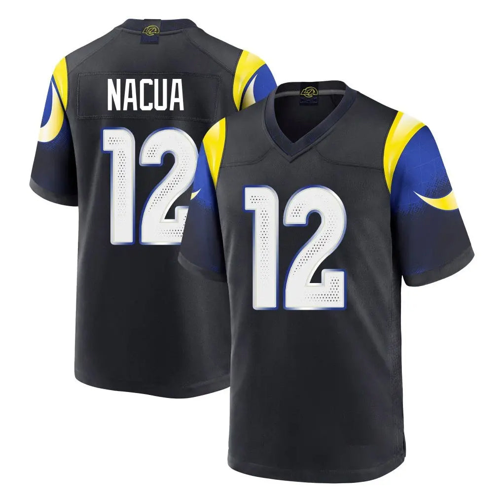 Parkc LA.Rams #12 Puka Nacua Player Black Midnight Rivalries Collection Home Game Stitched Jerseys