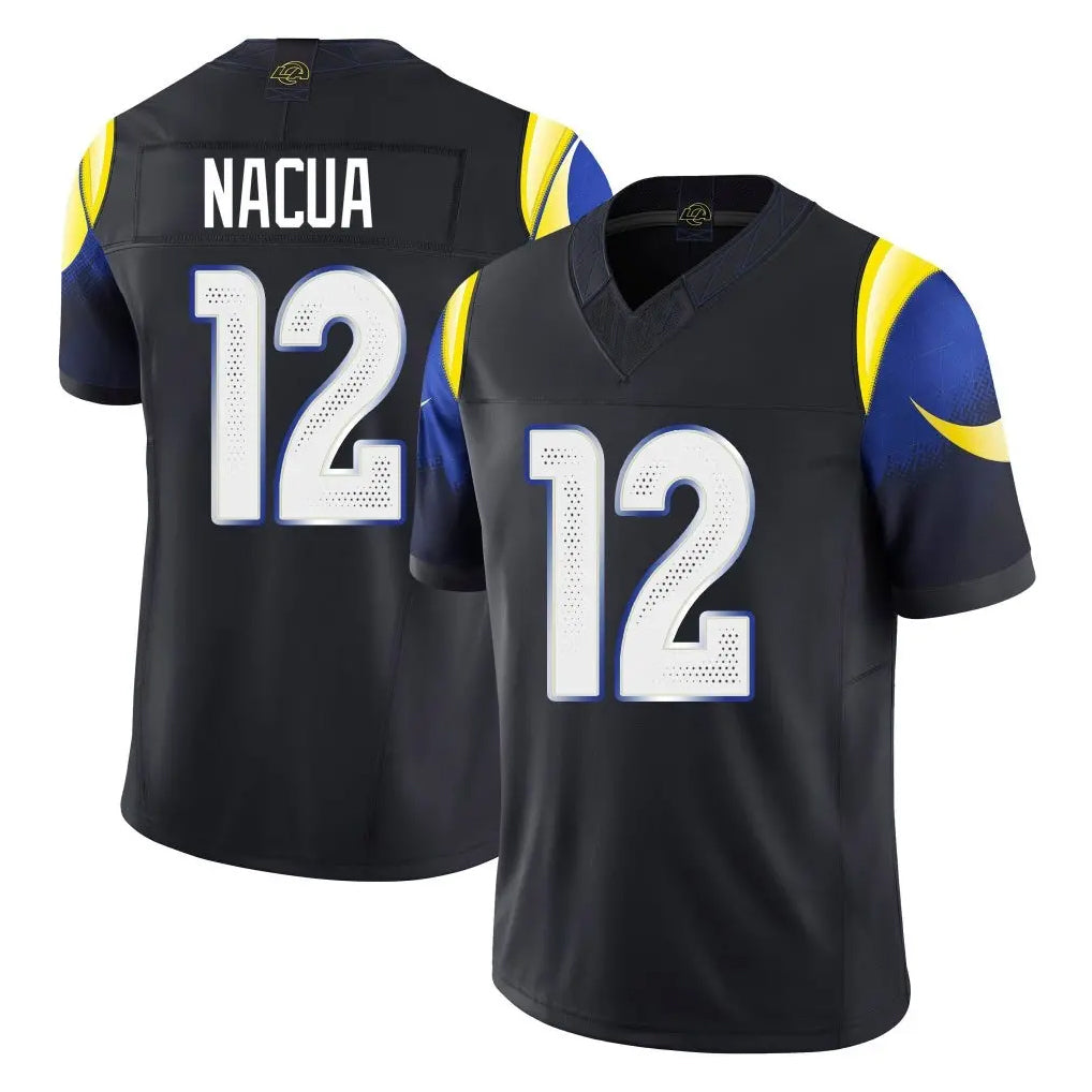 Parkc LA.Rams #12 Puka Nacua Player Black Midnight Rivalries Collection Limited Home Game Stitched Jerseys