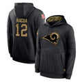 Parkc LA.Rams #12 Puka Nacua Player Black Salute to Service Hoodies Limited Game Stitched Jerseys