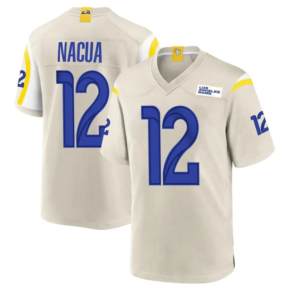 Parkc LA.Rams #12 Puka Nacua Player Bone Home Game Stitched Jerseys