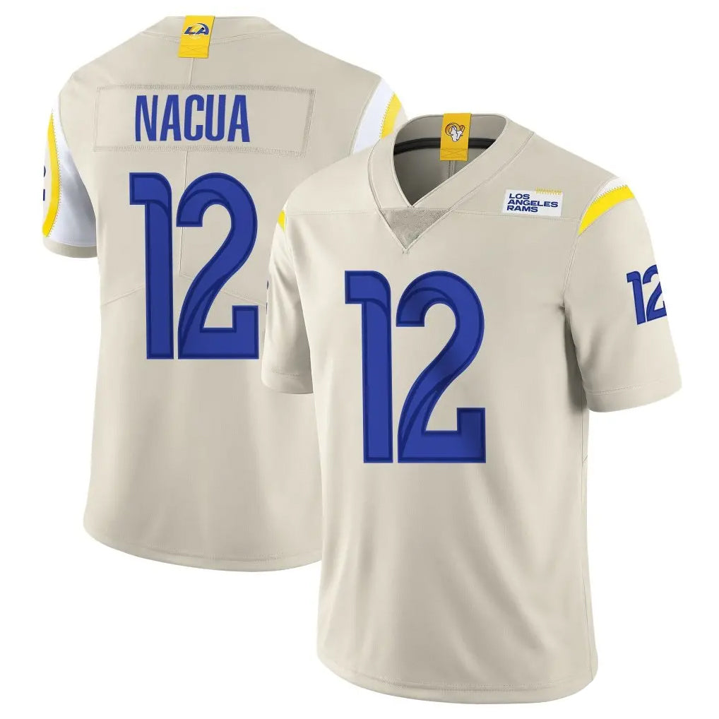 Parkc LA.Rams #12 Puka Nacua Player Bone Limited Vapor Home Game Stitched Jerseys