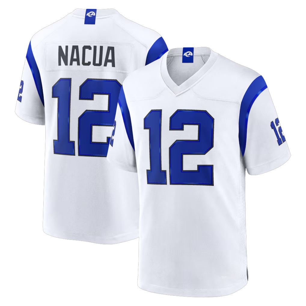 Parkc LA.Rams #12 Puka Nacua Player Fearsome White Home Game Stitched Jerseys