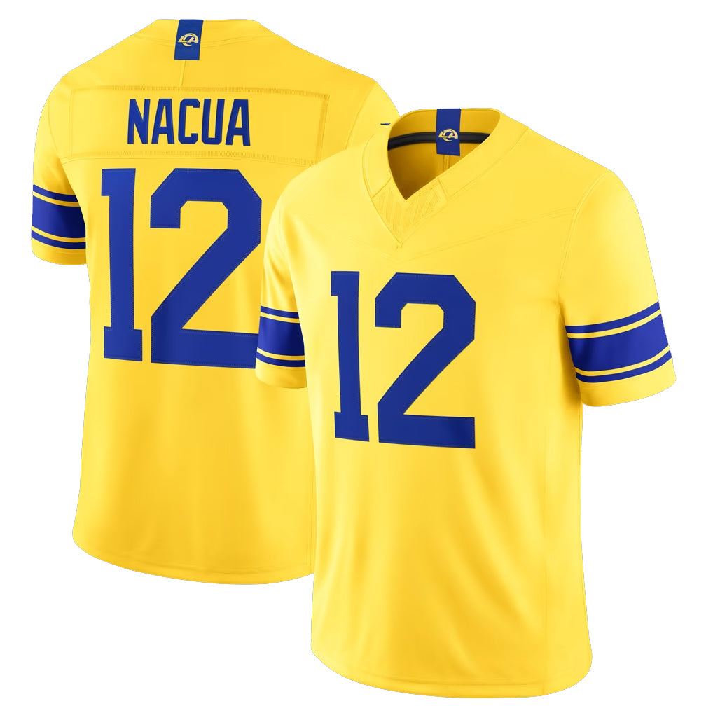 Parkc LA.Rams #12 Puka Nacua Player Gold Classic Sol Vapor F.U.S.E. Home Game Stitched Jerseys