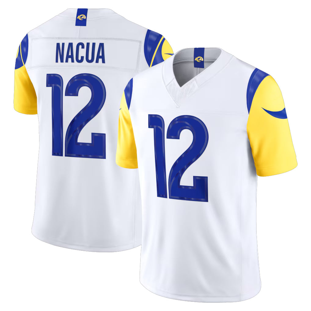 Parkc LA.Rams #12 Puka Nacua Player White Vapor F.U.S.E. Limited Home Game Stitched Jerseys