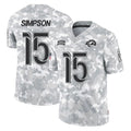 Parkc LA.Rams #15 Ty Simpson Player Arctic Camo Salute To Service Limited Game Stitched Jerseys