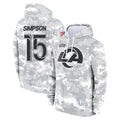 Parkc LA.Rams #15 Ty Simpson Player Arctic Camo Salute to Service Hoodies Limited Game Stitched Jerseys