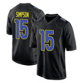 Parkc LA.Rams #15 Ty Simpson Player Black Fashion Limited Home Game Stitched Jerseys