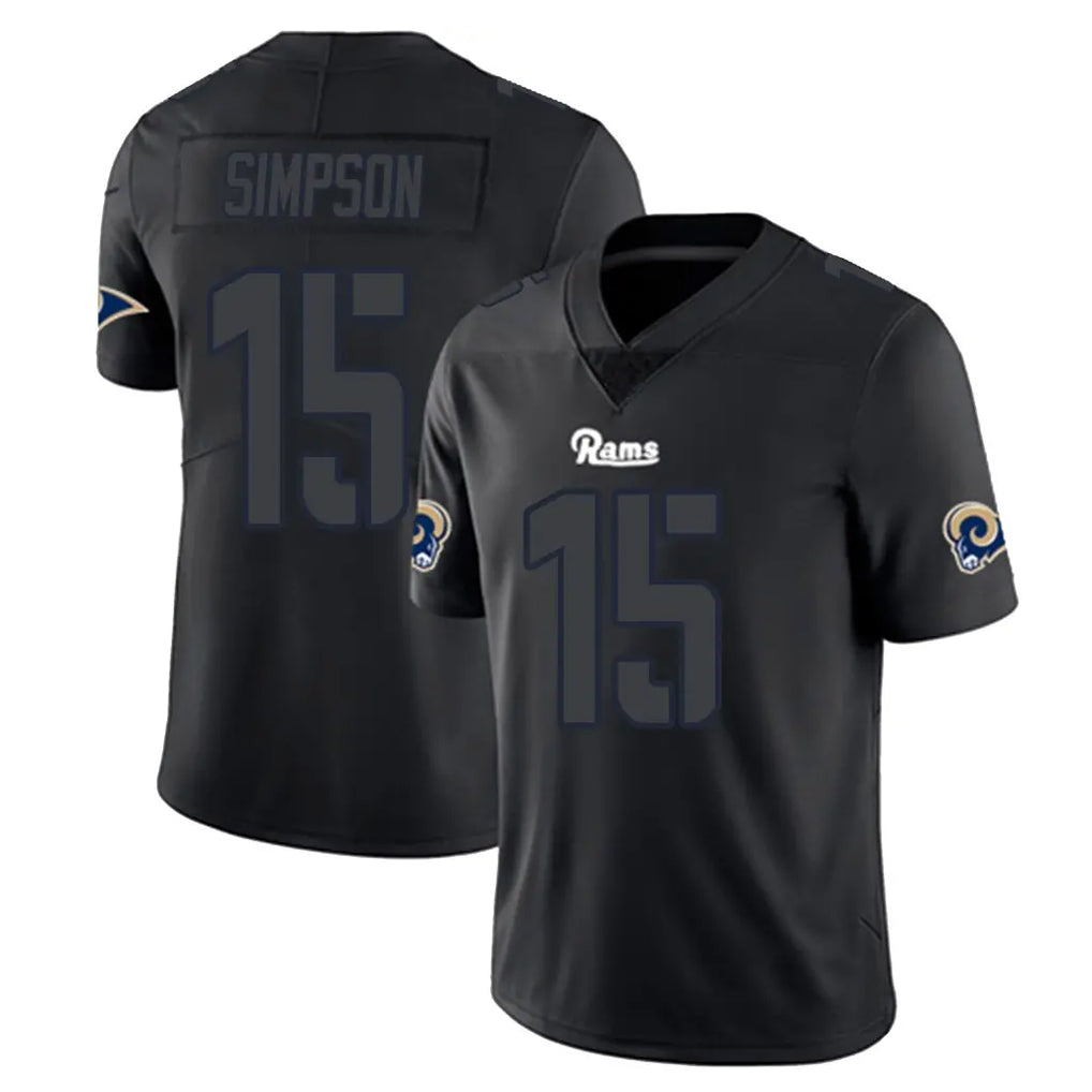 Parkc LA.Rams #15 Ty Simpson Player Black Impact Limited Home Game Stitched Jerseys