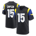 Parkc LA.Rams #15 Ty Simpson Player Black Midnight Rivalries Collection Home Game Stitched Jerseys