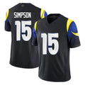 Parkc LA.Rams #15 Ty Simpson Player Black Midnight Rivalries Collection Limited Home Game Stitched Jerseys