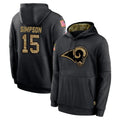 Parkc LA.Rams #15 Ty Simpson Player Black Salute to Service Hoodies Limited Game Stitched Jerseys