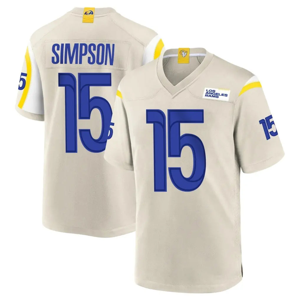 Parkc LA.Rams #15 Ty Simpson Player Bone Home Game Stitched Jerseys