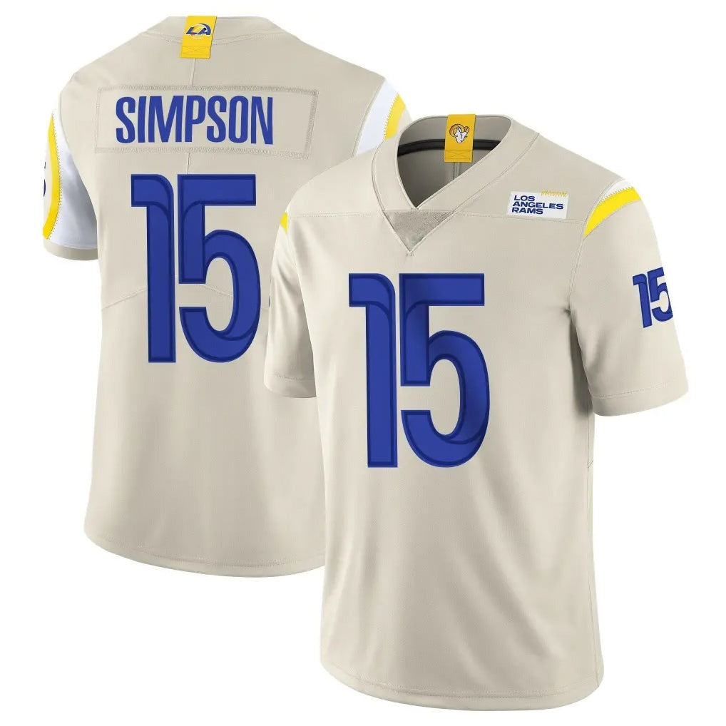 Parkc LA.Rams #15 Ty Simpson Player Bone Limited Vapor Home Game Stitched Jerseys