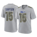 Parkc LA.Rams #15 Ty Simpson Player Gray Atmosphere Fashion Home Game Stitched Jerseys