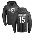 Parkc LA.Rams #15 Ty Simpson Player Gray Pullover Hoodie Limited Game Stitched Jerseys