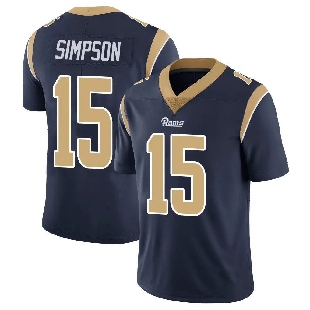 Parkc LA.Rams #15 Ty Simpson Player Navy Limited Vapor Untouchable Home Game Stitched Jerseys