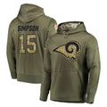 Parkc LA.Rams #15 Ty Simpson Player Olive Salute to Service Pullover Hoodies Home Game Stitched Jerseys