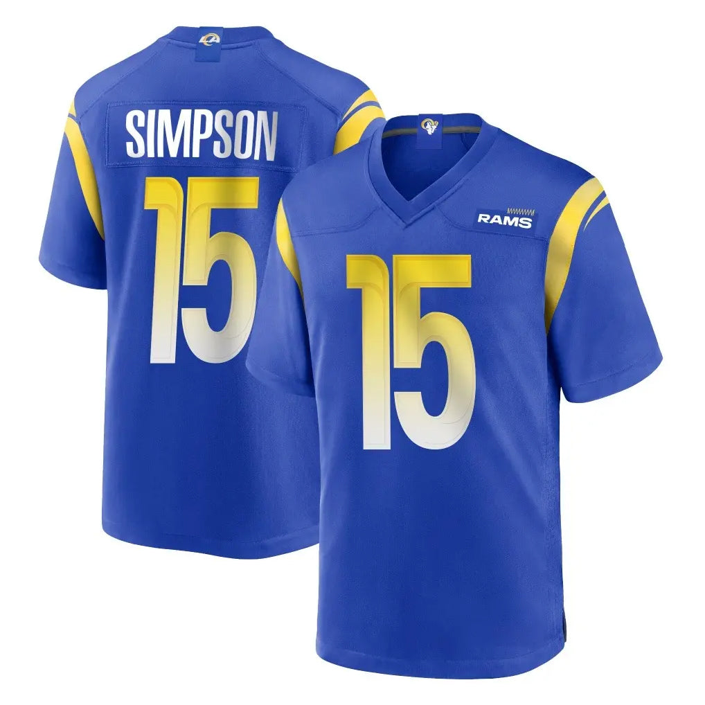 Parkc LA.Rams #15 Ty Simpson Player Royal Home Game Stitched Jerseys