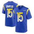 Parkc LA.Rams #15 Ty Simpson Player Royal Home Game Stitched Jerseys