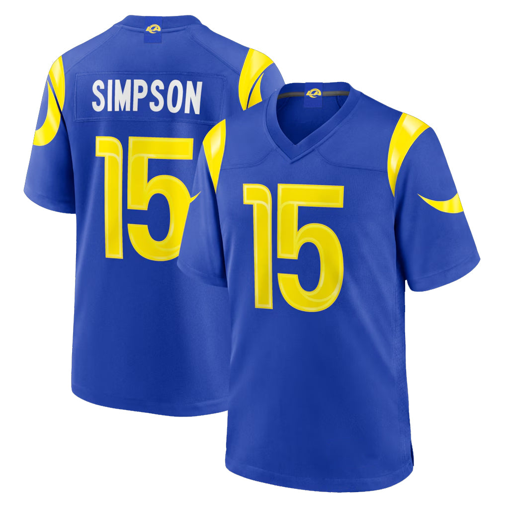 Parkc LA.Rams #15 Ty Simpson Player Royal Limited Home Game Stitched Jerseys