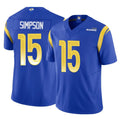 Parkc LA.Rams #15 Ty Simpson Player Royal Limited Vapor F.U.S.E. Home Game Stitched Jerseys