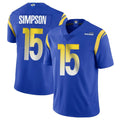 Parkc LA.Rams #15 Ty Simpson Player Royal Limited Vapor Untouchable Home Game Stitched Jerseys