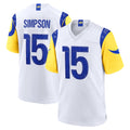 Parkc LA.Rams #15 Ty Simpson Player White Limited Home Game Stitched Jerseys
