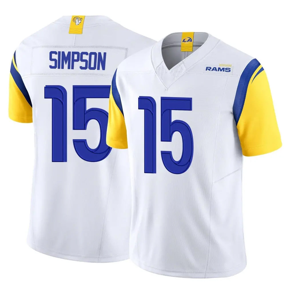 Parkc LA.Rams #15 Ty Simpson Player White Limited Vapor F.U.S.E. Home Game Stitched Jerseys