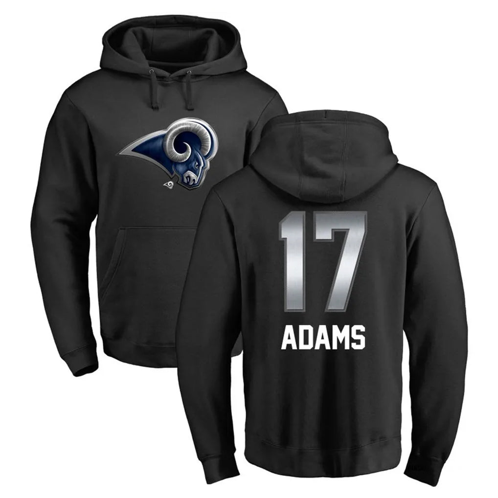 Parkc LA.Rams #17 Davante Adams Player Black Pullover Hoodie Limited Game Stitched Jerseys