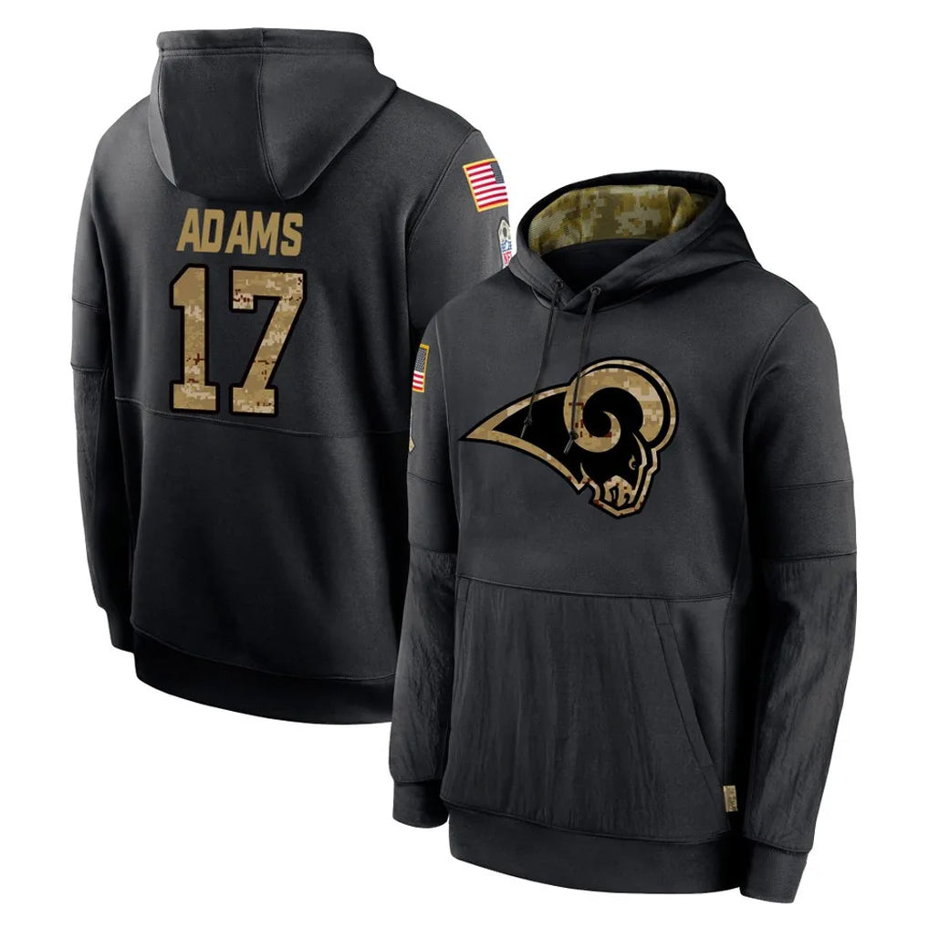 Parkc LA.Rams #17 Davante Adams Player Black Salute to Service Hoodies Limited Game Stitched Jerseys
