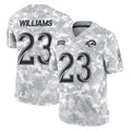 Parkc LA.Rams #23 Kyren Williams Player Arctic Camo Salute To Service Limited Game Stitched Jerseys