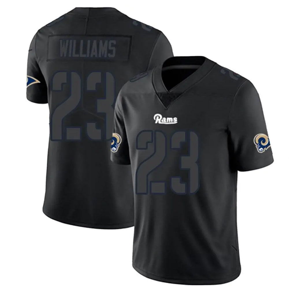Parkc LA.Rams #23 Kyren Williams Player Black Impact Limited Home Game Stitched Jerseys