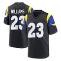 Parkc LA.Rams #23 Kyren Williams Player Black Midnight Rivalries Collection Home Game Stitched Jerseys