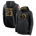 Parkc LA.Rams #23 Kyren Williams Player Black Salute to Service Hoodies Limited Game Stitched Jerseys