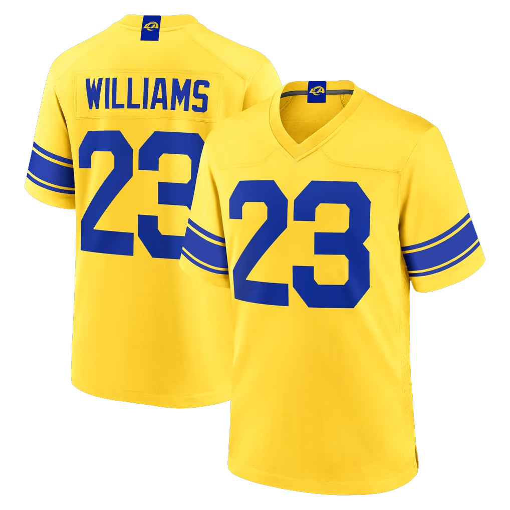 Parkc LA.Rams #23 Kyren Williams Player Gold Classic Sol Home Game Stitched Jerseys