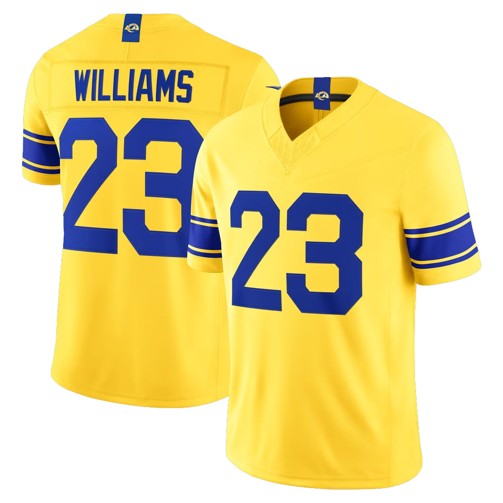 Parkc LA.Rams #23 Kyren Williams Player Gold Classic Sol Vapor F.U.S.E. Home Game Stitched Jerseys
