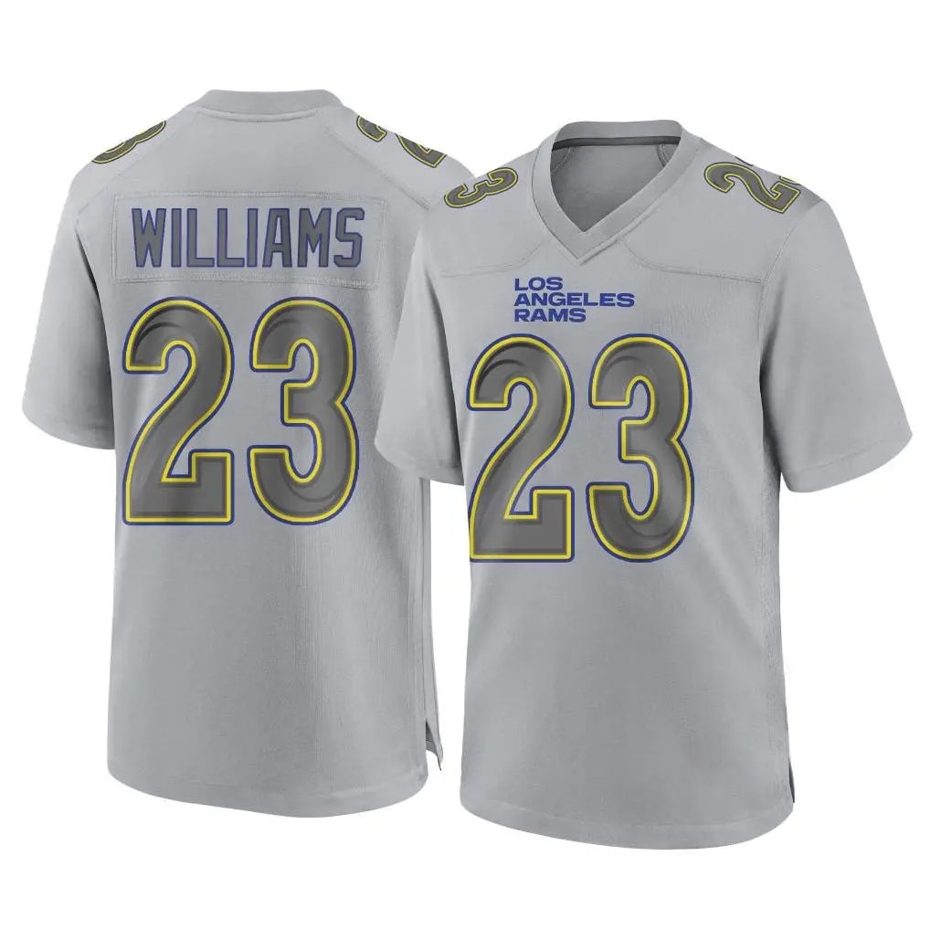 Parkc LA.Rams #23 Kyren Williams Player Gray Atmosphere Fashion Home Game Stitched Jerseys