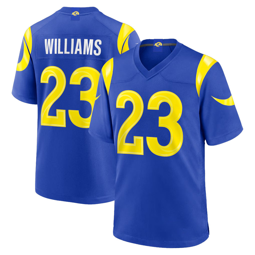 Parkc LA.Rams #23 Kyren Williams Player Royal Limited Home Game Stitched Jerseys