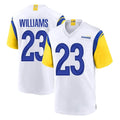 Parkc LA.Rams #23 Kyren Williams Player White Home Game Stitched Jerseys