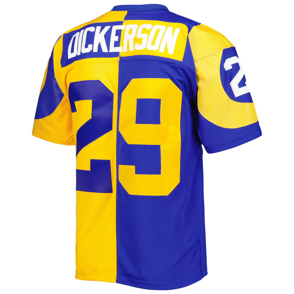 Parkc LA.Rams #29 Eric Dickerson Mitchell & Ness RoyalGold 1984 Split Legacy Replica Jersey
