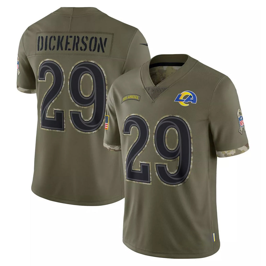 Parkc LA.Rams #29 Eric Dickerson Player Olive Salute To Service Limited Stitched Jerseys