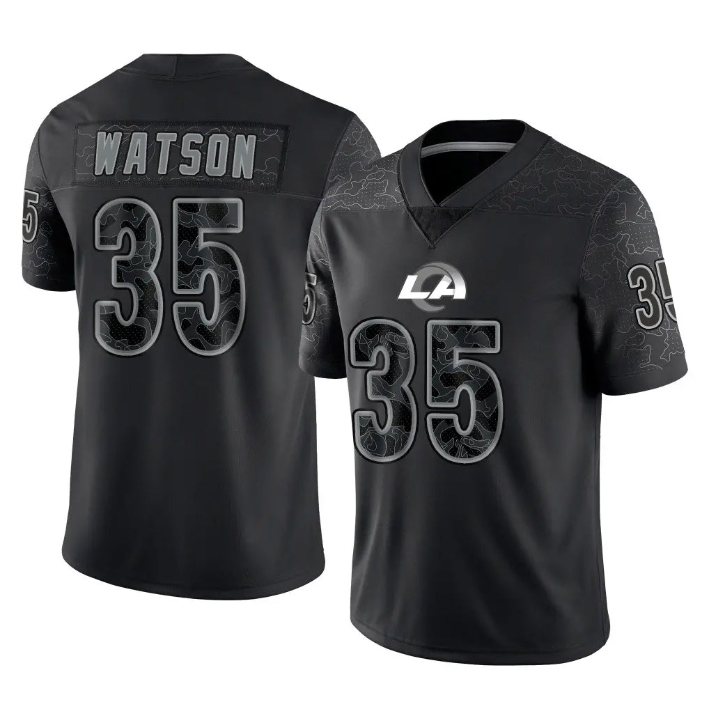 Parkc LA.Rams #35 Jaylen Watson Player Black Limited Reflective Home Game Stitched Jerseys