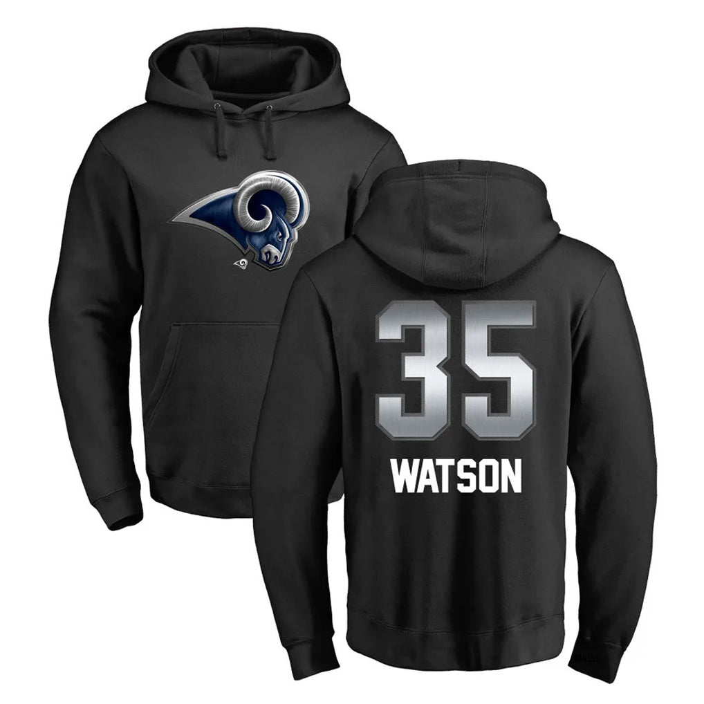 Parkc LA.Rams #35 Jaylen Watson Player Black Pullover Hoodie Limited Game Stitched Jerseys