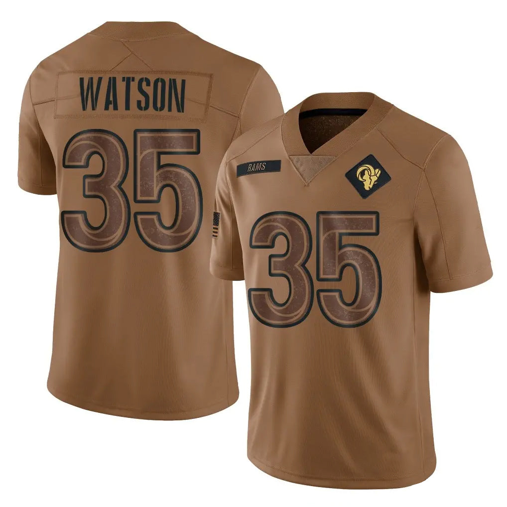 Parkc LA.Rams #35 Jaylen Watson Player Brown Salute To Service Limited Stitched Jerseys