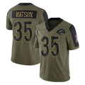 Parkc LA.Rams #35 Jaylen Watson Player Olive Salute To Service Limited Game Stitched Jerseys