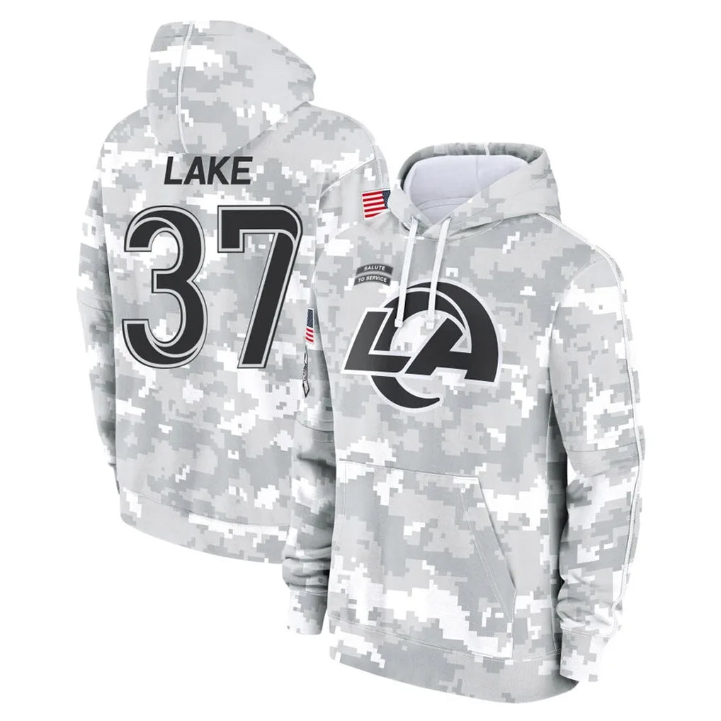 Parkc LA.Rams #37 Quentin Lake Player Arctic Camo Salute to Service Hoodies Limited Game Stitched Jerseys